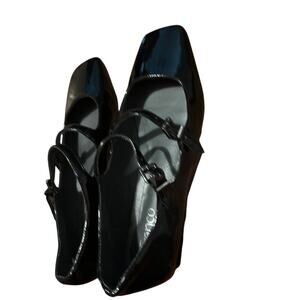 Franco Sarto Patent Leather Mary Jane Heels Black Double Strap Women’s Size 9